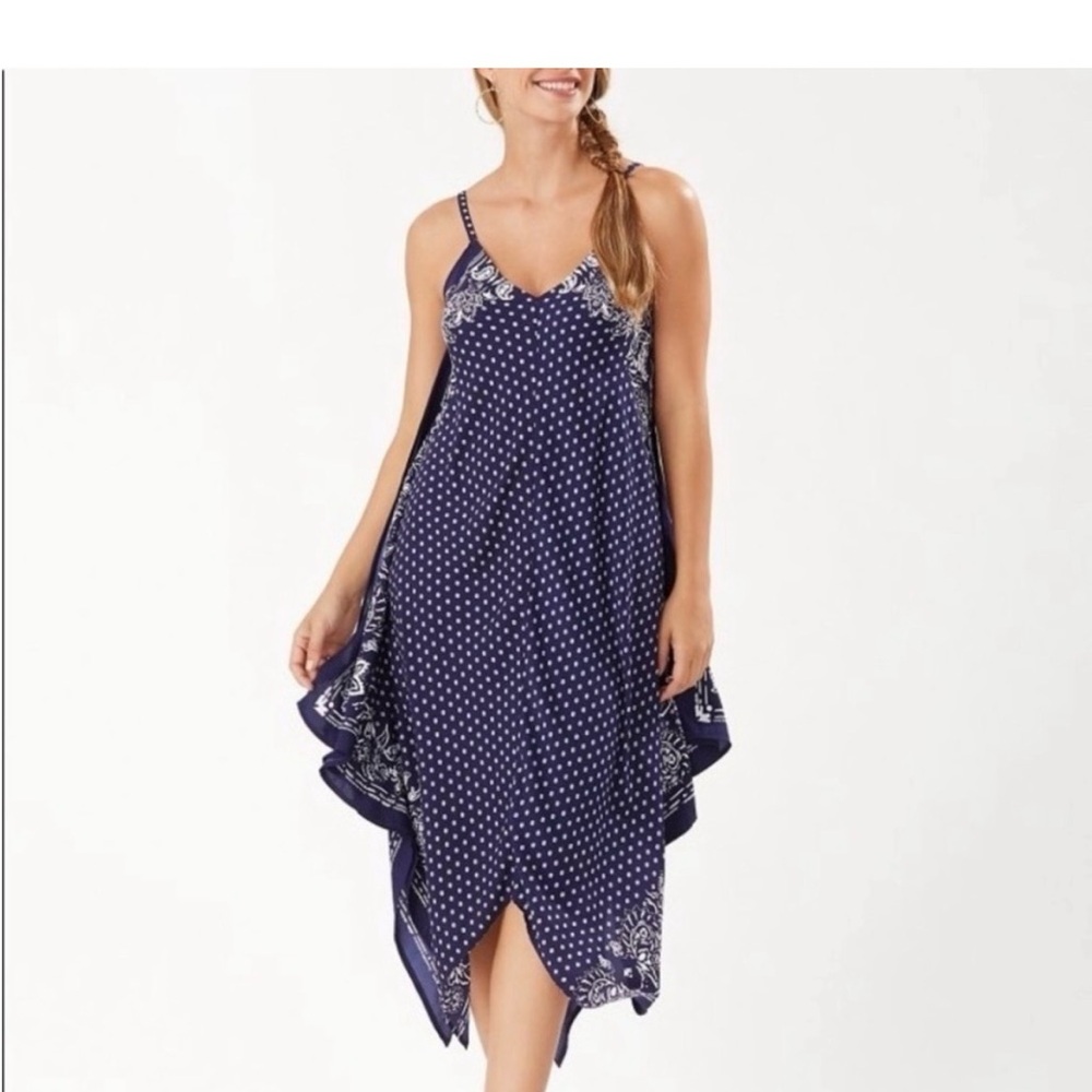 Tommy Bahama Navy and White Paisley Dress - Picture 2 of 13